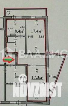 2-к квартира, вторичка, 59м2, 2/10 этаж