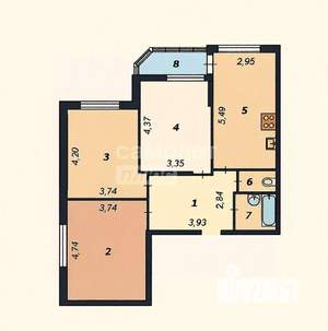 3-к квартира, вторичка, 79м2, 3/12 этаж