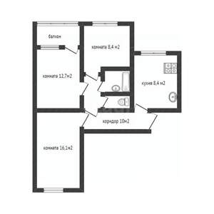 3-к квартира, вторичка, 61м2, 4/9 этаж