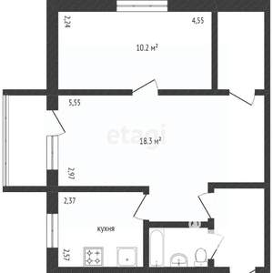 2-к квартира, вторичка, 47м2, 4/5 этаж