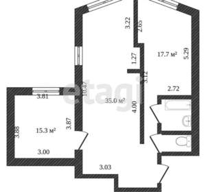 2-к квартира, вторичка, 81м2, 12/15 этаж