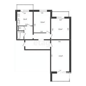 3-к квартира, вторичка, 69м2, 6/10 этаж