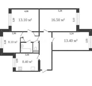 4-к квартира, вторичка, 89м2, 2/7 этаж
