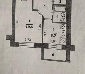 1-к квартира, вторичка, 42м2, 8/9 этаж