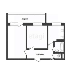 2-к квартира, вторичка, 44м2, 4/9 этаж