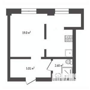 Студия квартира, вторичка, 28м2, 1/5 этаж