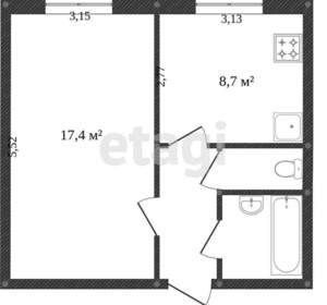 1-к квартира, вторичка, 33м2, 3/3 этаж