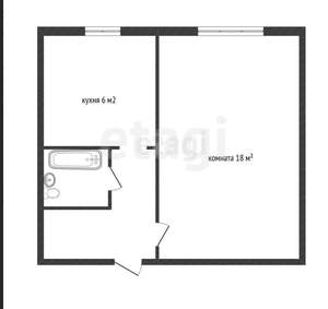 1-к квартира, вторичка, 30м2, 1/5 этаж