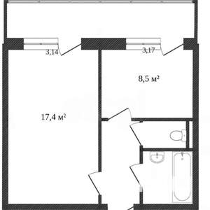 1-к квартира, вторичка, 34м2, 1/10 этаж