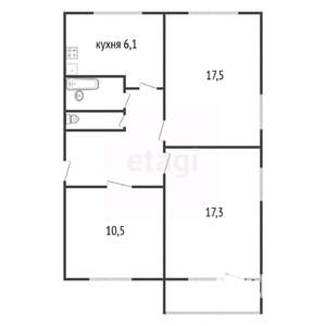 3-к квартира, вторичка, 62м2, 3/5 этаж