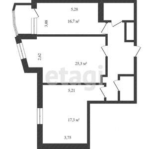 2-к квартира, вторичка, 79м2, 17/17 этаж