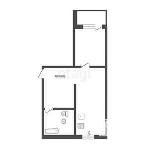 1-к квартира, вторичка, 43м2, 1/2 этаж