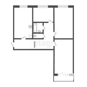 3-к квартира, вторичка, 62м2, 7/9 этаж