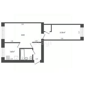 2-к квартира, вторичка, 43м2, 3/5 этаж