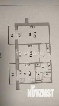 2-к квартира, вторичка, 51м2, 10/10 этаж