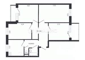 4-к квартира, вторичка, 85м2, 1/10 этаж