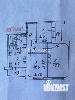 3-к квартира, вторичка, 64м2, 5/10 этаж