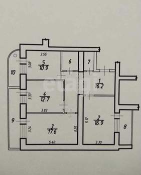 3-к квартира, вторичка, 80м2, 6/6 этаж