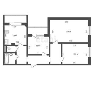3-к квартира, вторичка, 65м2, 9/10 этаж