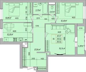 3-к квартира, вторичка, 88м2, 4/7 этаж