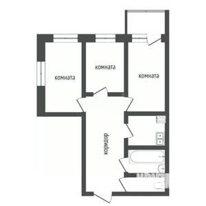 3-к квартира, вторичка, 84м2, 3/9 этаж