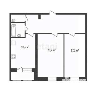 2-к квартира, вторичка, 66м2, 2/12 этаж