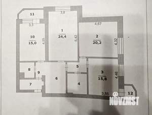3-к квартира, вторичка, 105м2, 4/7 этаж