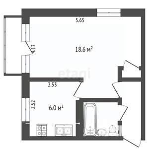 1-к квартира, вторичка, 31м2, 4/5 этаж