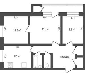 3-к квартира, вторичка, 73м2, 5/10 этаж