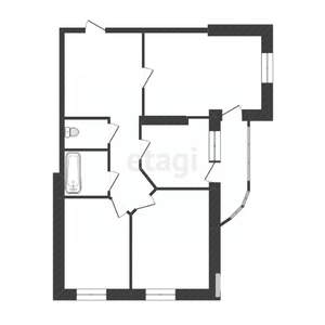 3-к квартира, вторичка, 72м2, 7/17 этаж