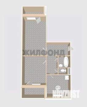 2-к квартира, вторичка, 51м2, 8/10 этаж