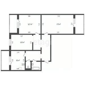 3-к квартира, вторичка, 71м2, 4/10 этаж