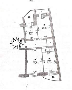 3-к квартира, вторичка, 81м2, 10/10 этаж