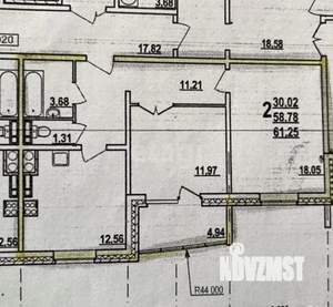 2-к квартира, вторичка, 59м2, 1/9 этаж