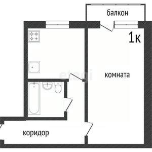 1-к квартира, вторичка, 31м2, 3/5 этаж