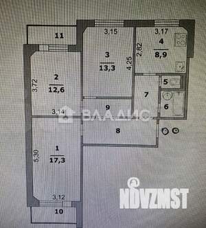3-к квартира, вторичка, 71м2, 4/9 этаж