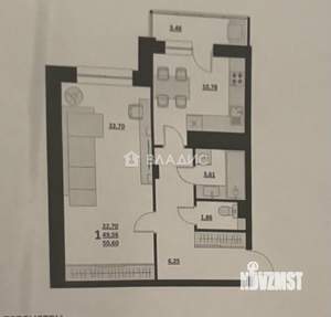 1-к квартира, вторичка, 51м2, 1/10 этаж