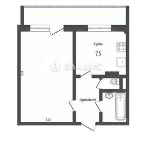 1-к квартира, вторичка, 32м2, 8/9 этаж