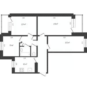 4-к квартира, вторичка, 76м2, 4/10 этаж