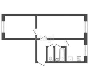 2-к квартира, вторичка, 44м2, 1/5 этаж