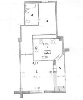1-к квартира, вторичка, 58м2, 10/12 этаж