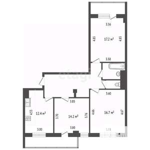 3-к квартира, вторичка, 80м2, 2/8 этаж
