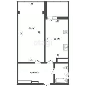 1-к квартира, вторичка, 46м2, 16/18 этаж