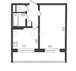 1-к квартира, вторичка, 32м2, 6/9 этаж