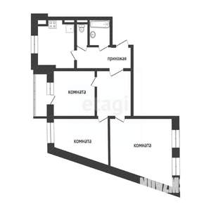 3-к квартира, вторичка, 97м2, 1/6 этаж