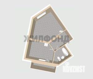 1-к квартира, вторичка, 38м2, 1/9 этаж