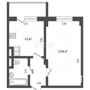 1-к квартира, вторичка, 34м2, 6/7 этаж
