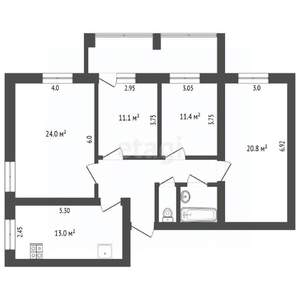 4-к квартира, вторичка, 96м2, 12/14 этаж