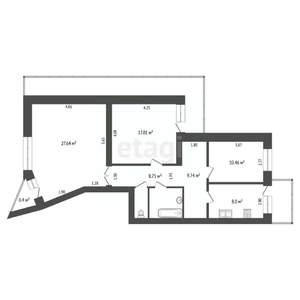 3-к квартира, вторичка, 69м2, 11/14 этаж