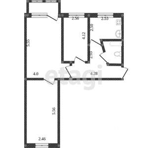 3-к квартира, вторичка, 66м2, 1/3 этаж